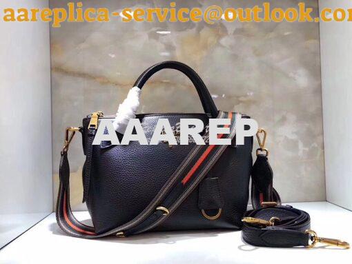 Replica Prada Daino Leather Tote Bag 1BA157 Black 4