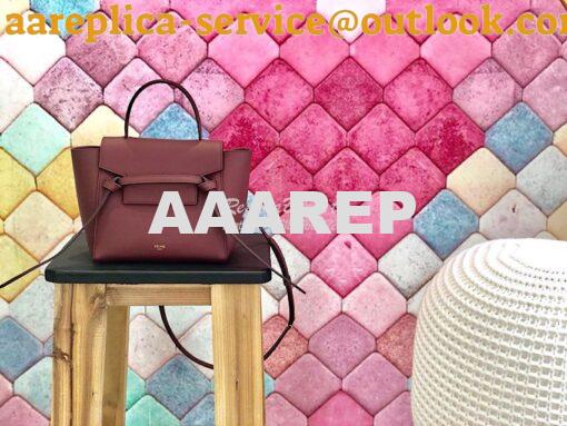 Replica Celine Nano Belt Bag Burgundy Grained Calfskin 185003