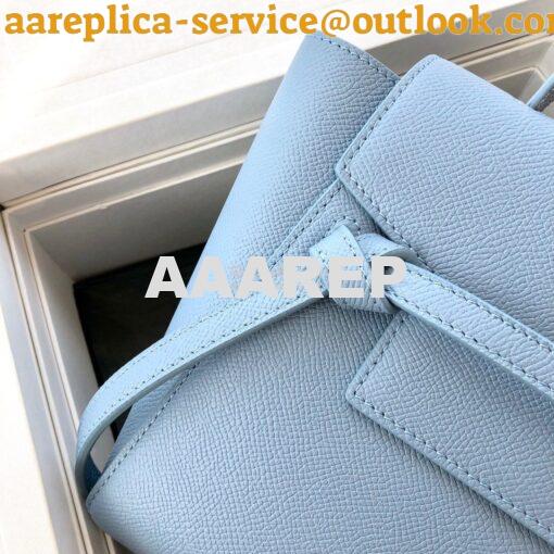 Replica Celine Nano Belt Bag Light Blue Grained Calfskin 185003 7