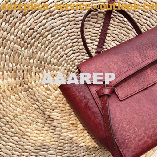 Replica Celine Nano Belt Bag Burgundy Grained Calfskin 185003 3