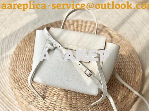 Replica Celine Nano Belt Bag White Grained Calfskin 185003