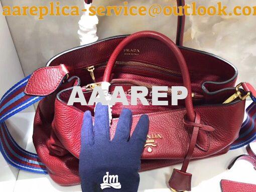 Replica Prada Daino Leather Tote Bag 1BA157 Red 14