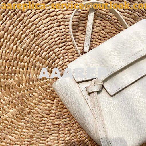 Replica Celine Nano Belt Bag White Grained Calfskin 185003 2