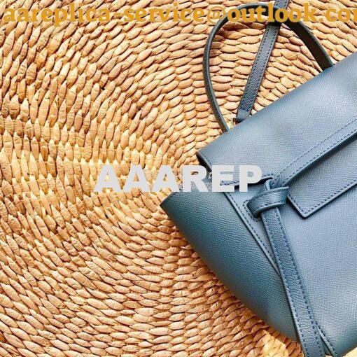 Replica Celine Nano Belt Bag Slate Blue Grained Calfskin 185003 2