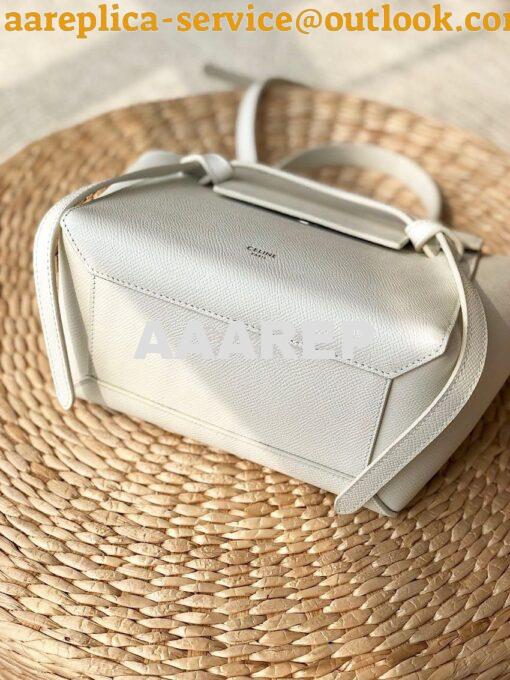 Replica Celine Nano Belt Bag White Grained Calfskin 185003 5