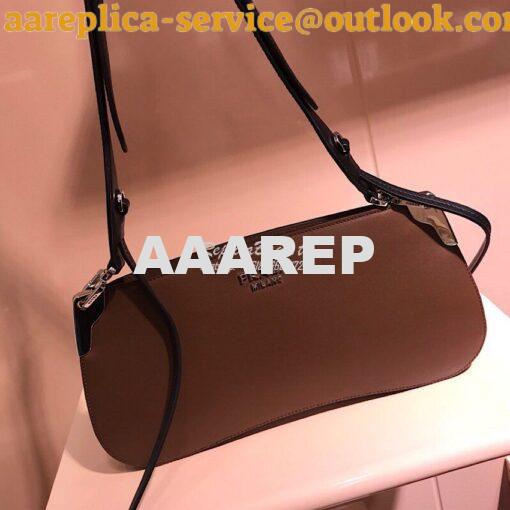 Replica Prada Sidonie Leather Shoulder Bag Brown