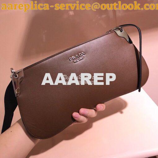 Replica Prada Sidonie Leather Shoulder Bag Brown 3