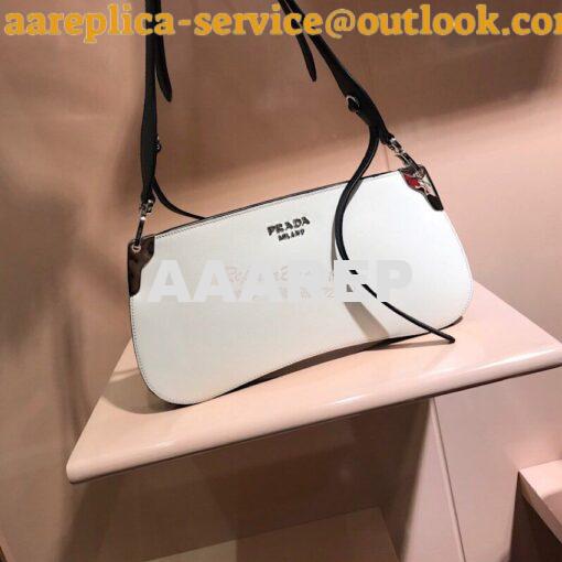 Replica Prada Sidonie Leather Shoulder Bag White