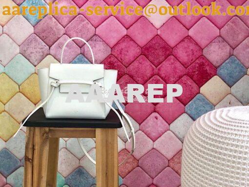 Replica Celine Nano Belt Bag White Grained Calfskin 185003 10