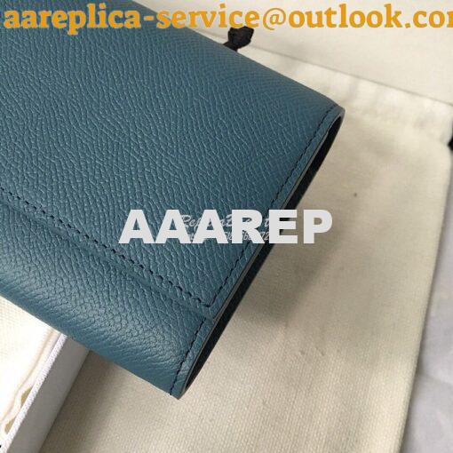 Replica Celine Large Flap Wallet In Grained Calfskin 10B563 Blue 4