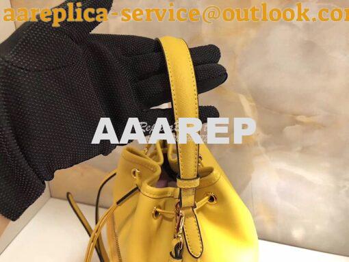 Replica Prada Leather bucket bag 1bh038 Yellow 6