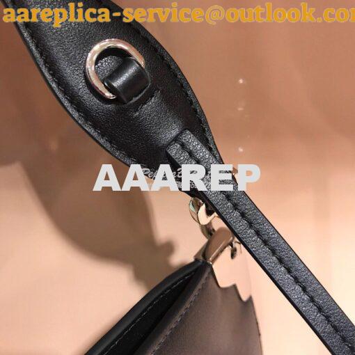 Replica Prada Sidonie Leather Shoulder Bag Black 8