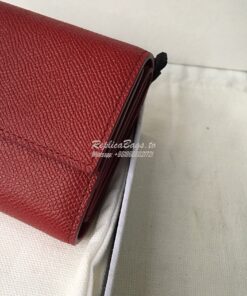 Replica Celine Small Trifold Wallet In Grained Calfskin 10B573 Dark Re 2