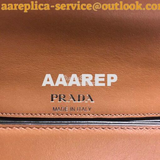 Replica Prada Sidonie leather shoulder bag 1BD168 Brown 9