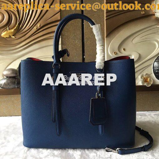 Replica Prada Saffiano Cuir Leather Tote Bag BN2820 Blue