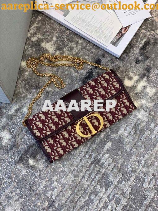 Replica Dior 30 Montaigne Oblique Jacquard Canvas Clutch Chain Bag M92