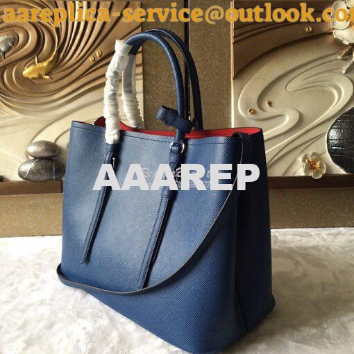 Replica Prada Saffiano Cuir Leather Tote Bag BN2820 Blue 7