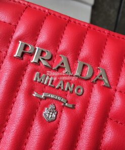 Replica Prada Diagramme Leather Handbag 1BA165 Red 2