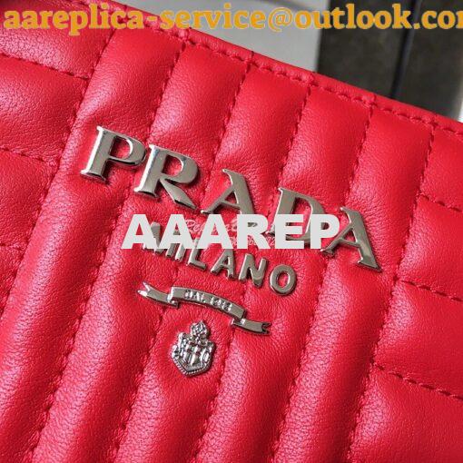 Replica Prada Diagramme Leather Handbag 1BA165 Red 2