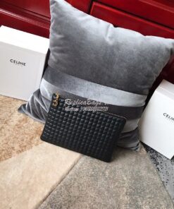 Replica Celine C Charm Pouch In Quilted Calfskin 10B813 Black