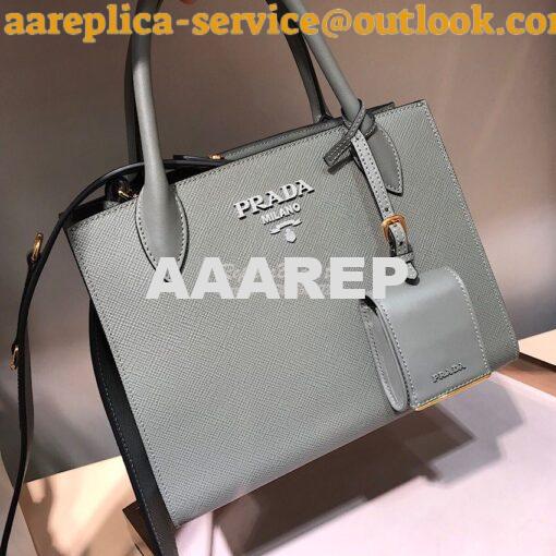 Replica Prada Monochrome Saffiano leather bag 1ba156 Grey