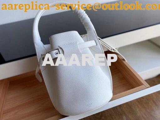 Replica Celine Big Bag Nano Bucket in Supple Grained Calfskin White 18