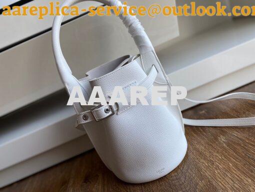 Replica Celine Big Bag Nano Bucket in Supple Grained Calfskin White 18 2