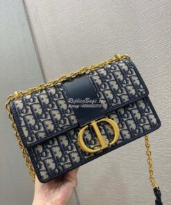 Replica Dior 30 Montaigne Oblique Jacquard Canvas Bag with Chain M9208 2