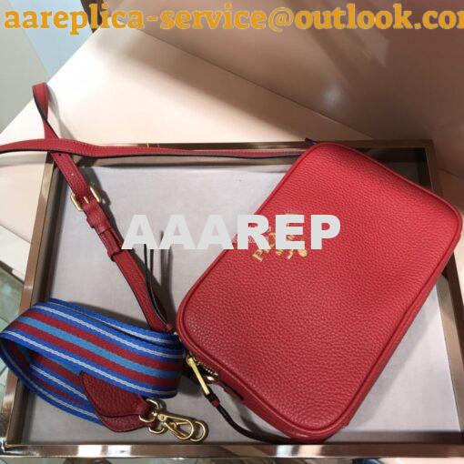 Replica Prada Calf Leather Shoulder Camera Bag 1bh082 Red 2