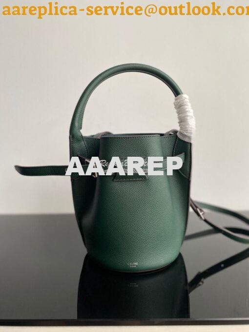 Replica Celine Big Bag Nano Bucket in Supple Grained Calfskin Green 18