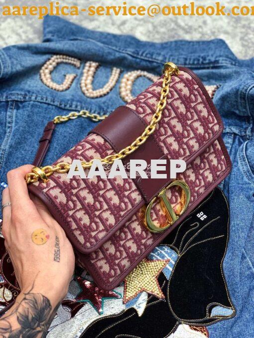 Replica Dior 30 Montaigne Oblique Jacquard Canvas Bag with Chain M9208 6