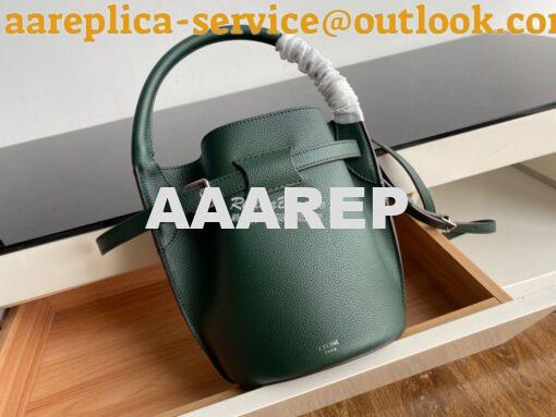 Replica Celine Big Bag Nano Bucket in Supple Grained Calfskin Green 18 2