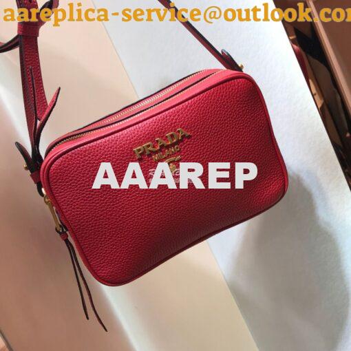 Replica Prada Calf Leather Shoulder Camera Bag 1bh082 Red 4