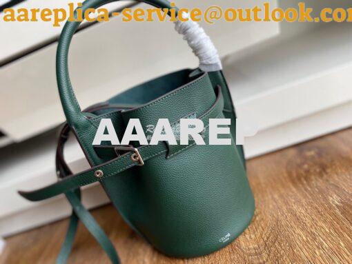 Replica Celine Big Bag Nano Bucket in Supple Grained Calfskin Green 18 3