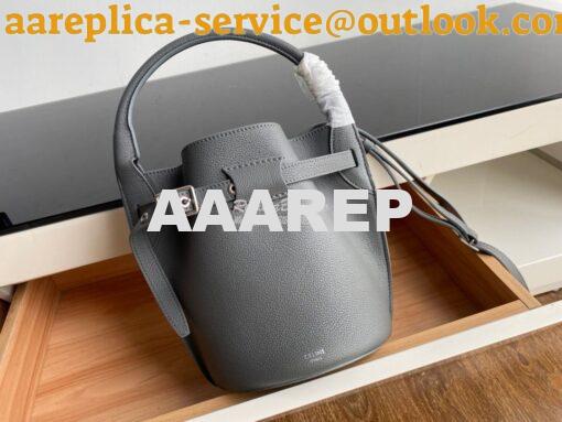 Replica Celine Big Bag Nano Bucket in Supple Grained Calfskin Grey 187