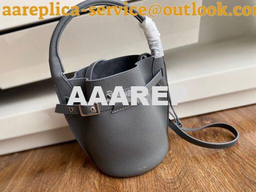 Replica Celine Big Bag Nano Bucket in Supple Grained Calfskin Grey 187 3