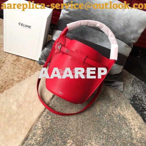 Replica Celine Big Bag Nano Bucket in Supple Grained Calfskin Red 1872