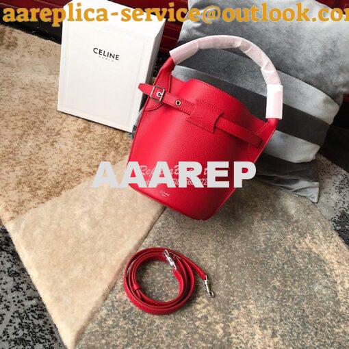 Replica Celine Big Bag Nano Bucket in Supple Grained Calfskin Red 1872 2