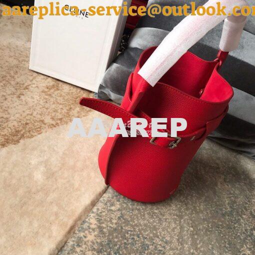 Replica Celine Big Bag Nano Bucket in Supple Grained Calfskin Red 1872 3