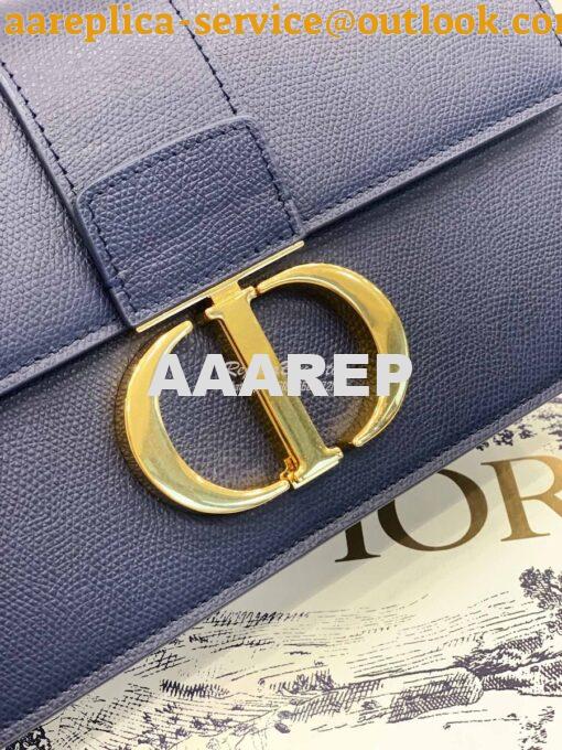 Replica Dior 30 Montaigne Grained Calfskin Bag with Chain M9208 Blue 9