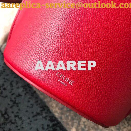 Replica Celine Big Bag Nano Bucket in Supple Grained Calfskin Red 1872 4