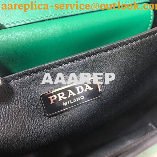 Replica Prada Cahier Studded Leather Bag 1BD045 Green 7