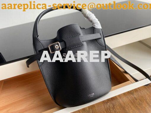 Replica Celine Big Bag Nano Bucket in Supple Grained Calfskin Black 18