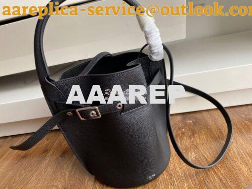 Replica Celine Big Bag Nano Bucket in Supple Grained Calfskin Black 18 2