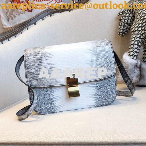 Replica Celine Classic Box Bag in Lizard Leather Ombre