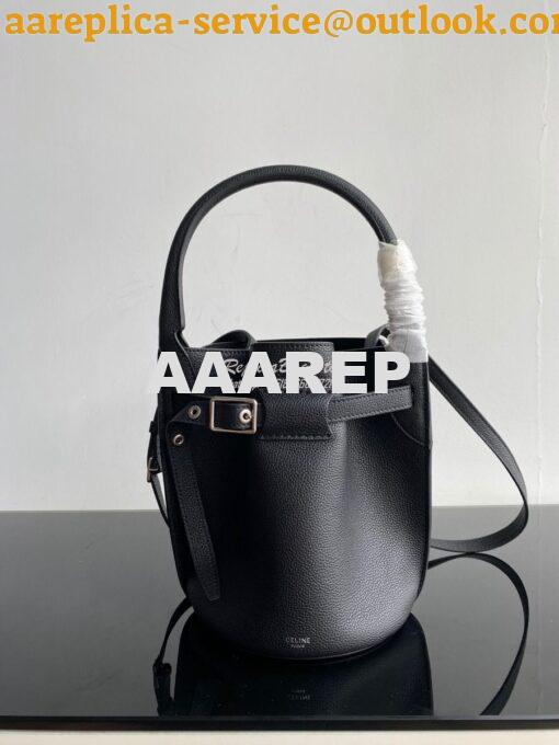 Replica Celine Big Bag Nano Bucket in Supple Grained Calfskin Black 18 5