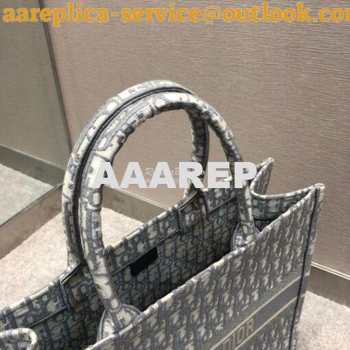 Replica Dior Book Tote Grey Oblique Embroidered Canvas Bag M1286 12