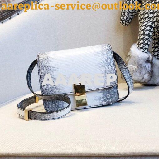 Replica Celine Classic Box Bag in Lizard Leather Ombre 10