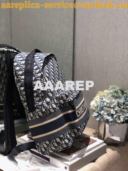 Replica Dior Diortravel Blue Oblique Technical Canvas Backpack 6