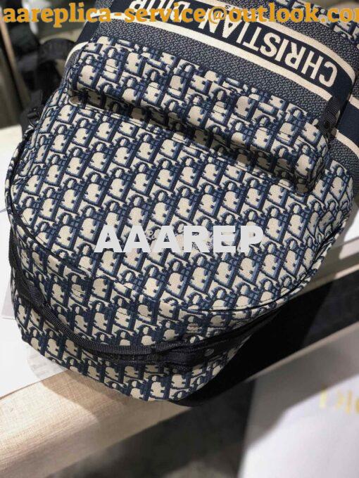 Replica Dior Diortravel Blue Oblique Technical Canvas Backpack 7